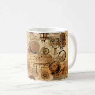 Taza De Café Reloj de vapor de color rugoso (1)