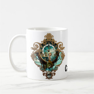 Taza De Café Reloj de vapor fantástico