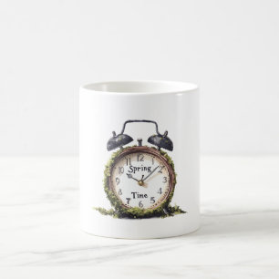 Taza De Café Reloj despertador de primavera verde