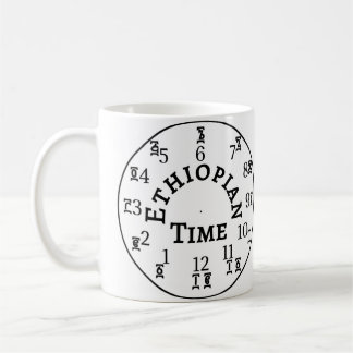 Taza De Café Reloj etíope de la hora de la televisión - amháric