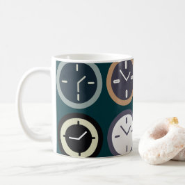 Taza De Café Relojero Patrón de reloj de tiempo colorido Horólo