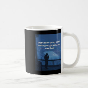 Taza De Café Rema de hockey en el estanque cara Tee para hockey