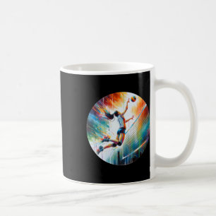 Taza De Café Remate de voleibol potente: atleta femenina en acc
