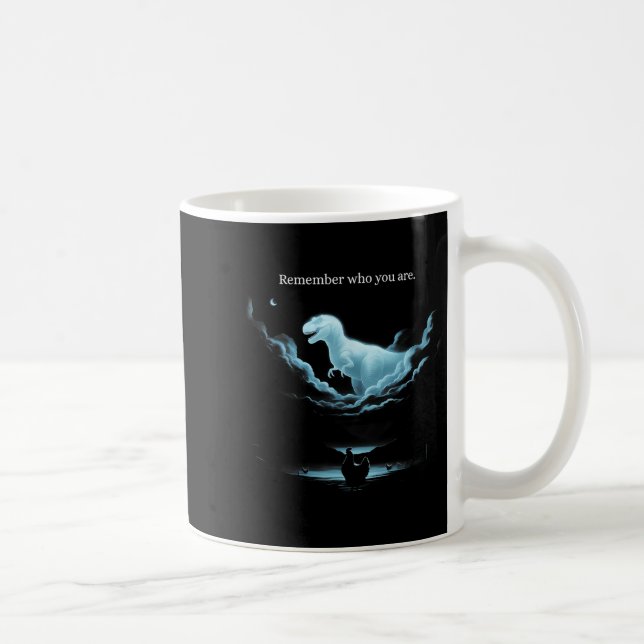 Taza De Café Remember Who Are You Dinosaur Chicken Meme Evoluti (Derecha)