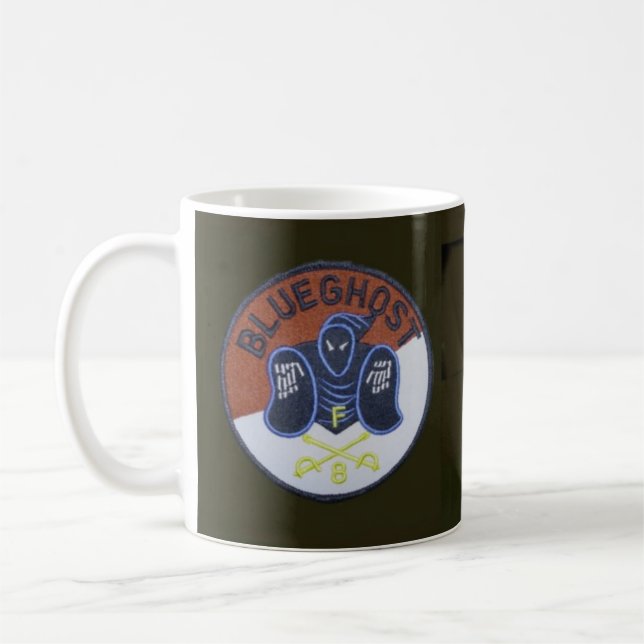 Taza De Café Remiendo y medalla al servicio azules del fantasma (Izquierda)