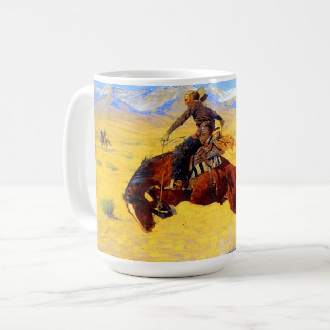Taza De Café Remington Old West Horse y Cowboy (Anverso izquierdo)