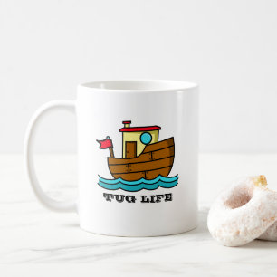 Taza De Café Remolcador de dibujos animados vida personalizada 