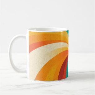 Taza De Café Remolino de Color Retro – Fondo Abstracto Vintage