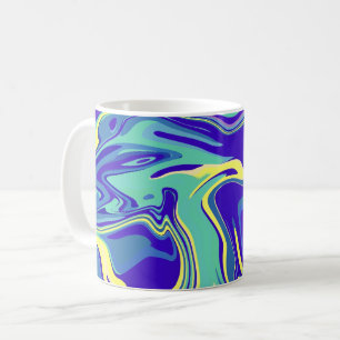 Taza De Café Remolinos Oceánicos Abstractos