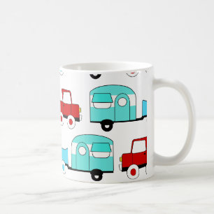 Taza De Café Remolque de camping Retro Carros Vintage Turquesa