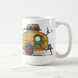 Taza De Café Remolque lindo del viaje del campista de la