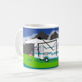 Taza De Café Remolque retro, trullo, solo árbol