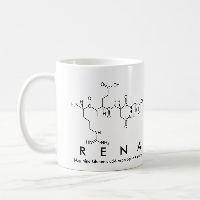 Taza De Café Rena peptide name mug (Izquierda)