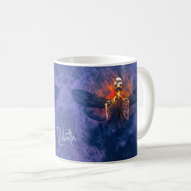 Taza De Café Renacimiento. Esqueleto con alas levantándose (Anverso derecho)