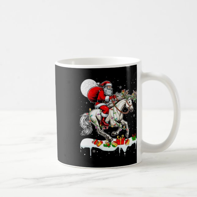 Taza De Café Rendero de caballos de Santa Rige Xmas Granja aman (Derecha)
