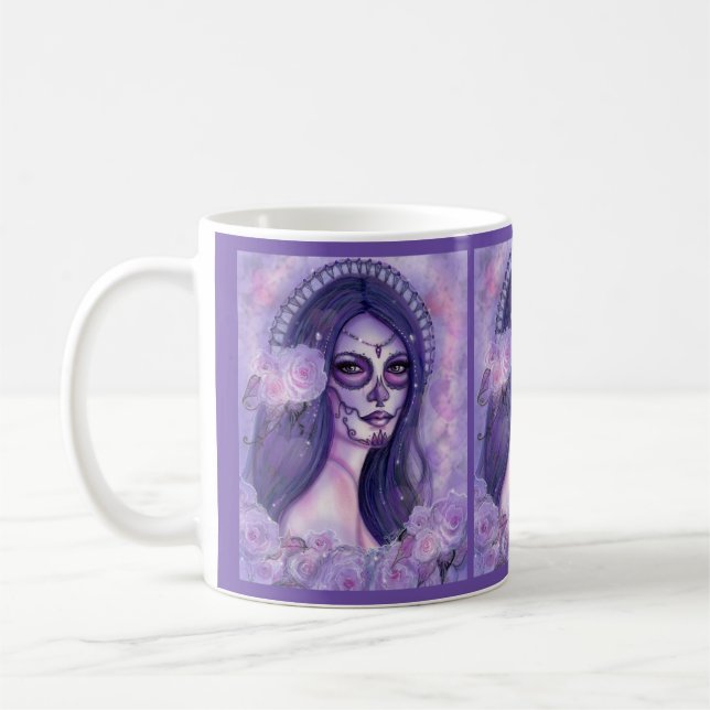 Taza De Café Renee, el día de los rosas morados y mariposas (Izquierda)
