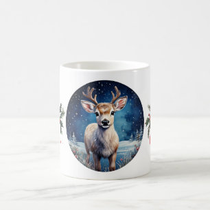 Taza De Café Reno con Feliz Navidad saludo de corona
