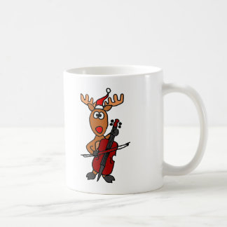 Taza De Café Reno divertido que juega navidad del violoncelo