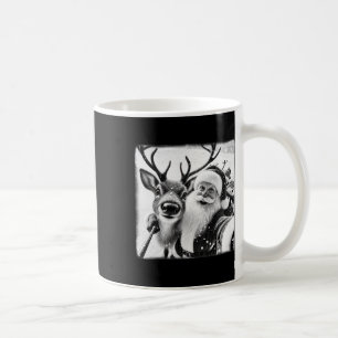 Taza De Café Reno divertido selfie Navidad Santa Claus Navidad
