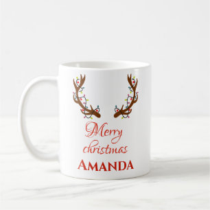 Taza De Café Reno personalizado - Feliz Navidad