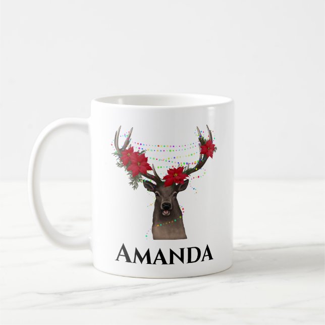 Taza De Café Reno personalizado - navidades de café ligero (Izquierda)