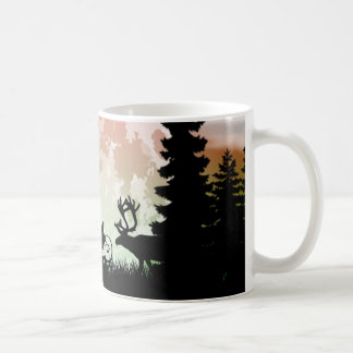 Taza De Café Reno y Silueta de Trineo