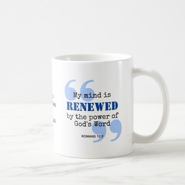 Taza De Café RENOVADA MENTE Declaración cristiana (Derecha)