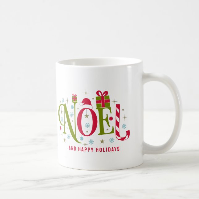 Taza De Café Renuncia a la tipografía de color y diversión noel (Derecha)