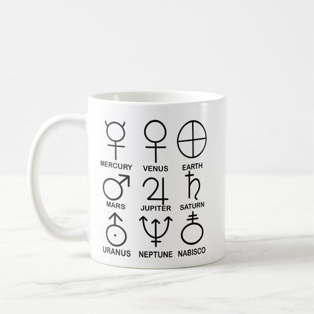 Taza De Café Reparación de Plutón - 9 Planetas Mug (Izquierda)