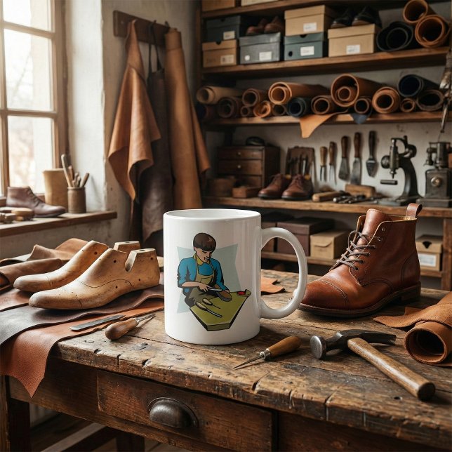 Taza De Café Reparación de zapatos Copo Vintage Shoemaker (Subido por el creador)