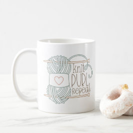 Taza De Café Repetición de Cute Knit Pearl