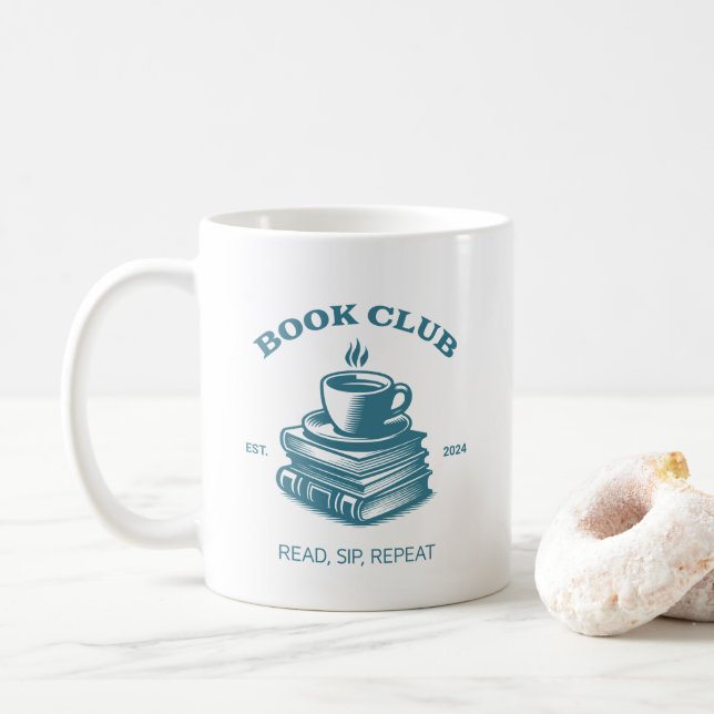 Taza De Café Repetición de edición de libros y café del club de (Con donut)