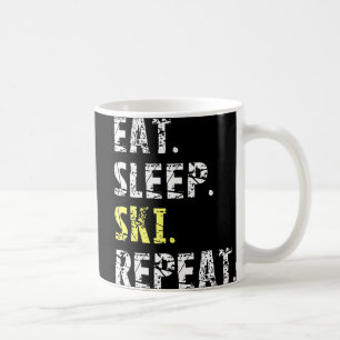 Taza De Café Repetición de esquí Sleep Ski - Regalo de esquí di