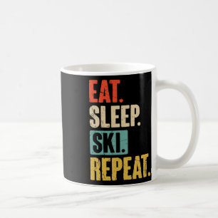 Taza De Café Repetición De Esquiar De Sueño Comido - Esquiar Di