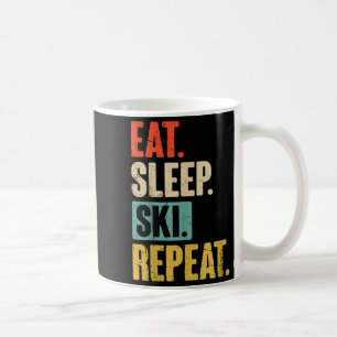Taza De Café Repetición De Esquiar De Sueño Comido - Esquiar Di