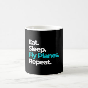 Taza De Café Repetición de los aviones de vuelo de sueño para