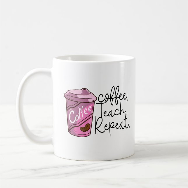 Taza De Café Repetición de prueba de café | Cita divertida del  (Izquierda)