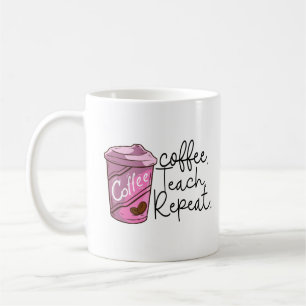 Taza De Café Repetición de prueba de café   Cita divertida del 