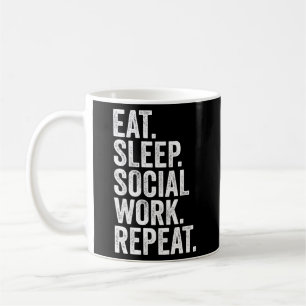 Taza De Café Repetición de trabajo social de trabajador social