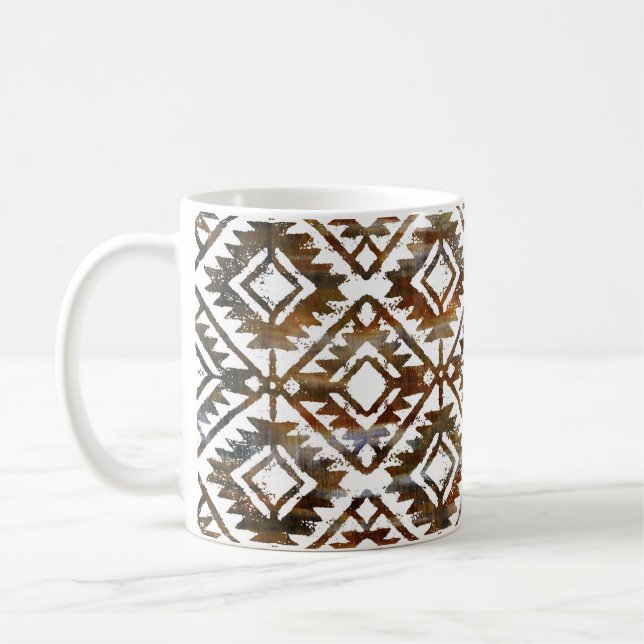 Taza De Café Repetición geométrica, fondo texturizado (Izquierda)