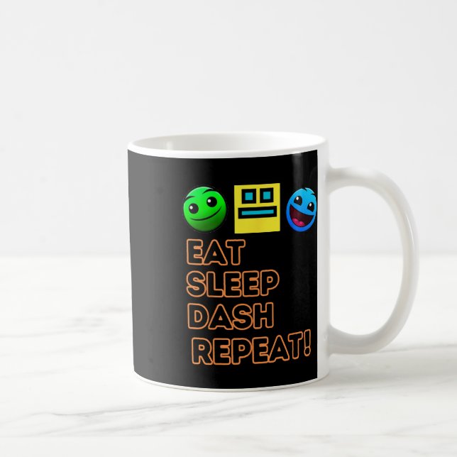 Taza De Café Repetir Dash Dormir Geometría de videojuegos Jugad (Derecha)
