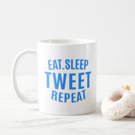 Taza De Café Repetir tuiteo de sueño de Comer