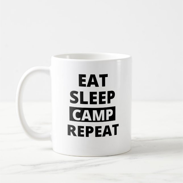 Taza De Café Repitiendo el campamento de sueño (Izquierda)
