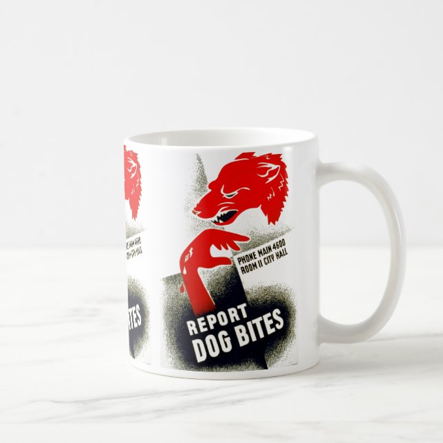 Taza De Café Reportar picaduras de perro (Derecha)