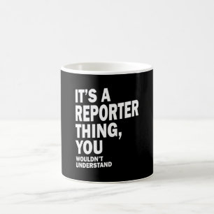 Taza De Café Reportero Job Title Tee Gift Mens Mujeres