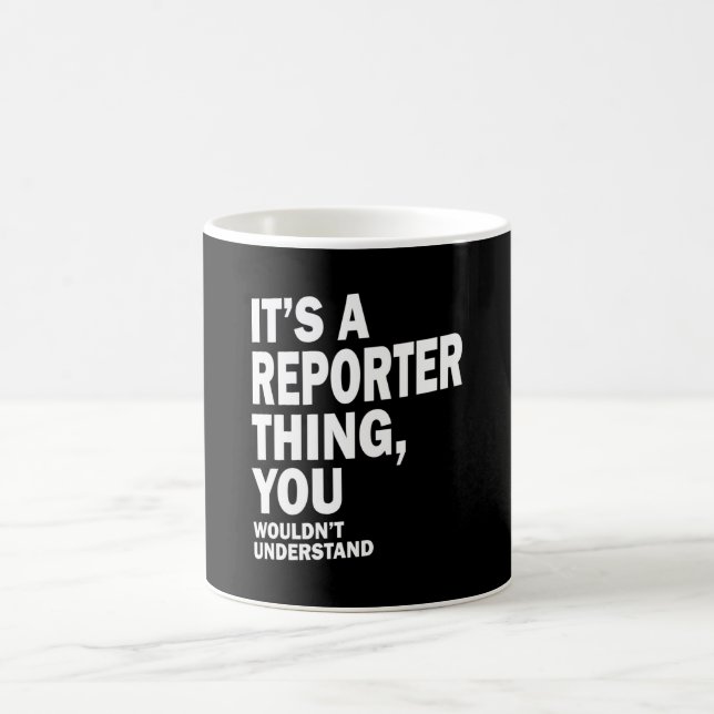 Taza De Café Reportero Job Title Tee Gift Mens Mujeres (Centro)