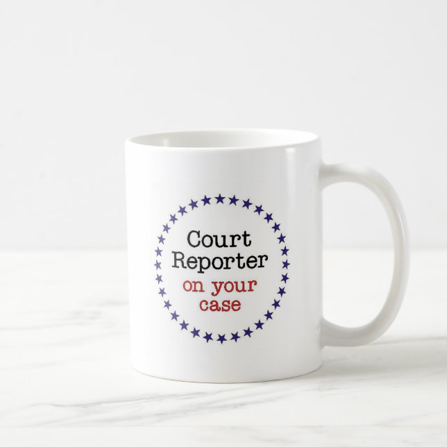 Taza De Café Reportero Judicial Sobre Funda (Derecha)