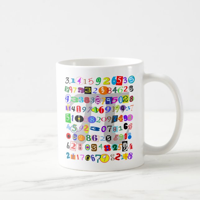 Taza De Café Representación colorida y divertida de Pi (Derecha)