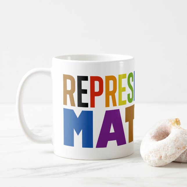Taza De Café Representación importa Arcoíris Diversidad (Con donut)