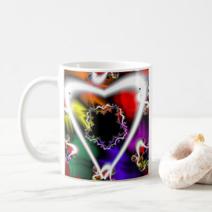 Taza De Café Reproducir   Arte fractal arcoiris